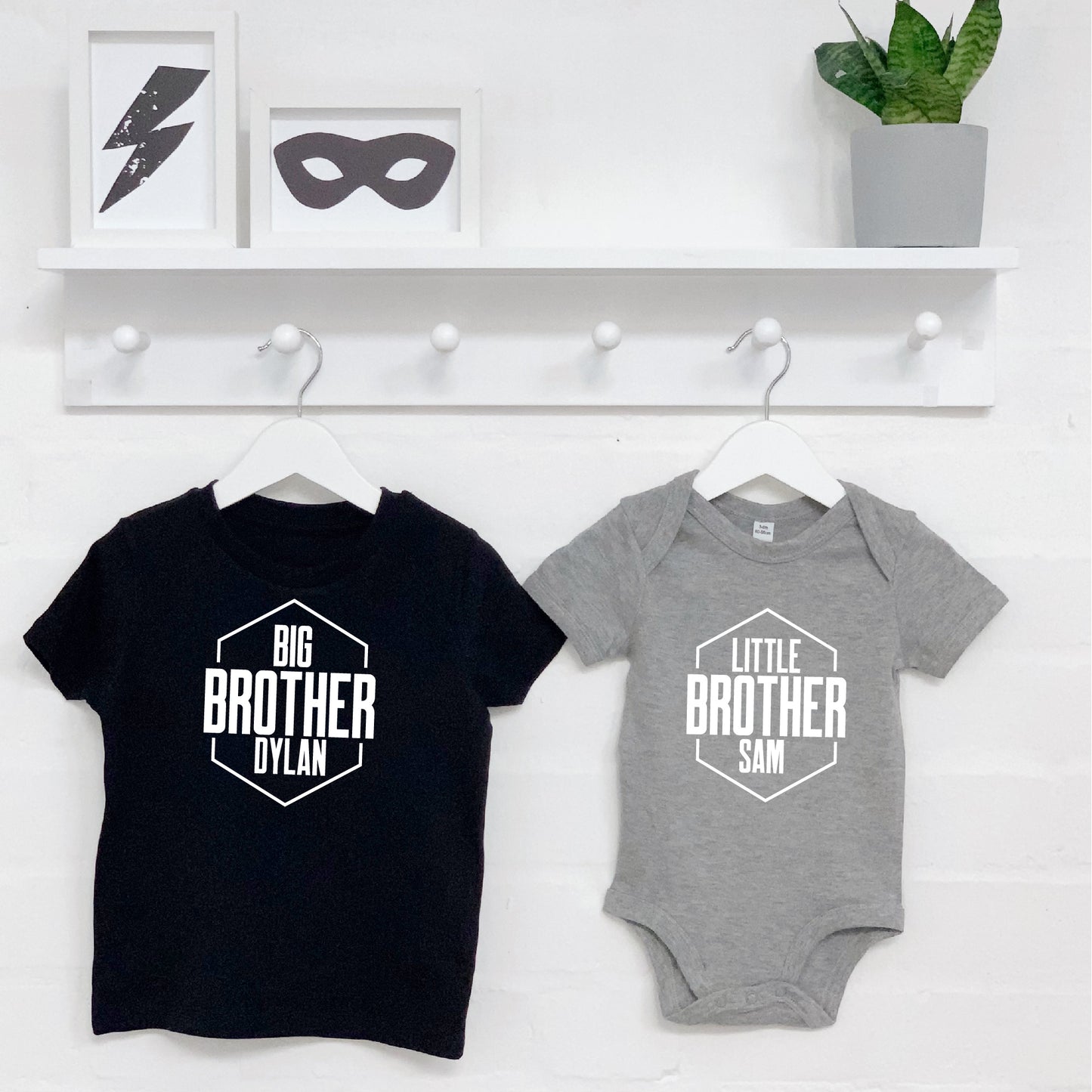 Personalised Hexagon Brother And Sister Set - Lovetree Design