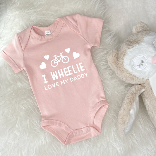 I Wheelie Love My Daddy Cycling Babygrow - Lovetree Design