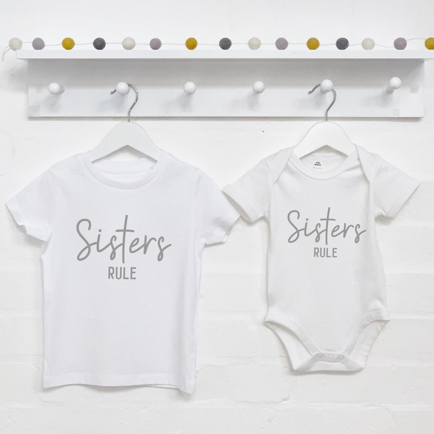 Sisters Rule. Matching T Shirt And Babygrow Set - Lovetree Design