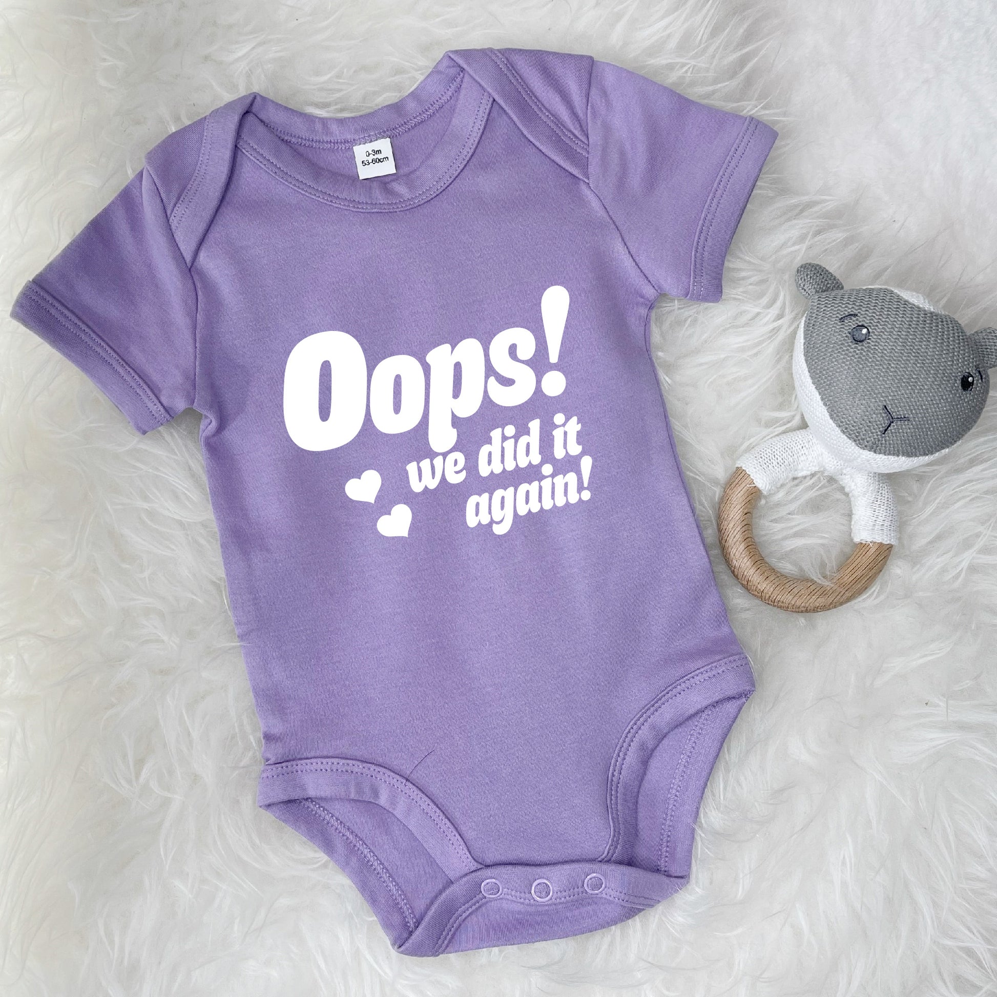 Oops We Did It Again! 2nd Baby Announcement Babygrow - Lovetree Design