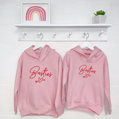 Besties Heart Matching Girls Hoodies - Lovetree Design