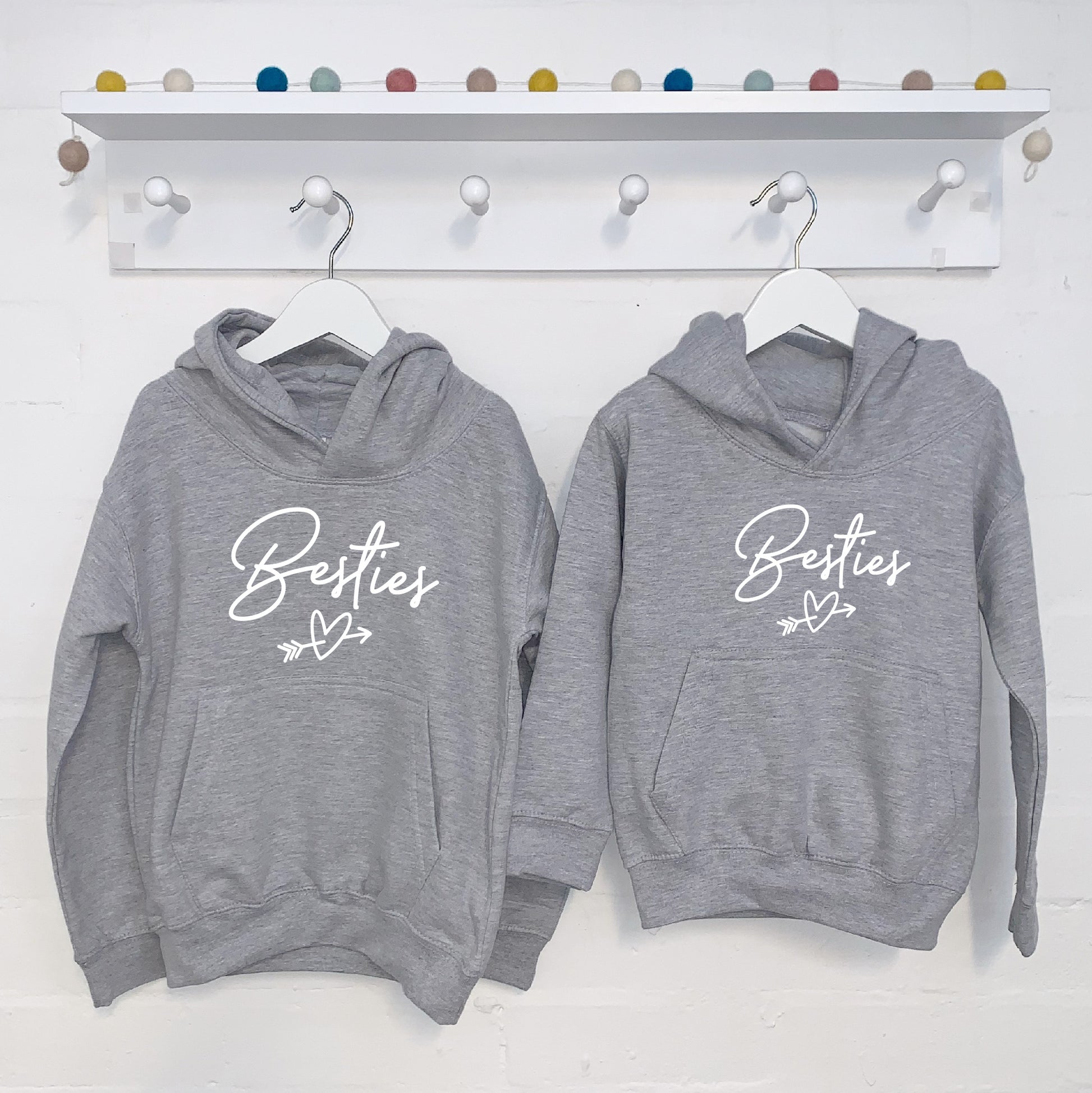 Besties Heart Matching Girls Hoodies - Lovetree Design