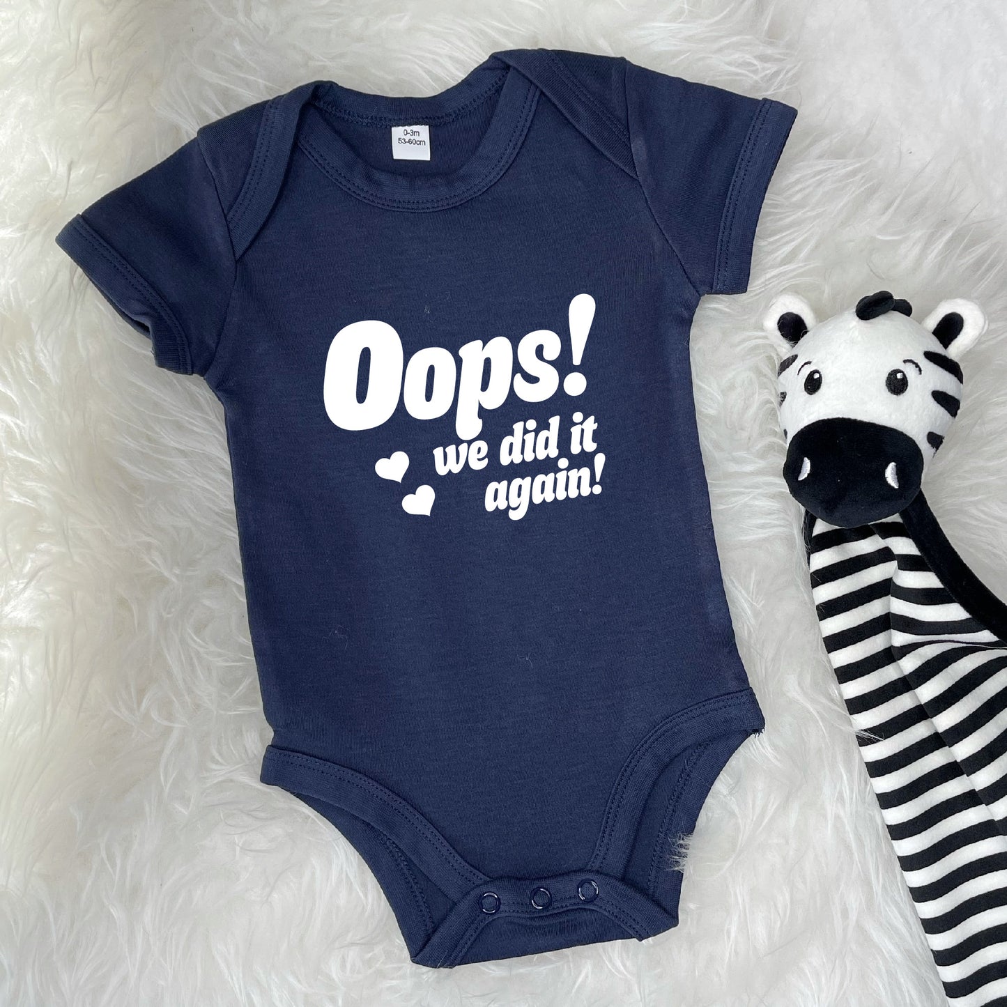 Oops We Did It Again! 2nd Baby Announcement Babygrow - Lovetree Design