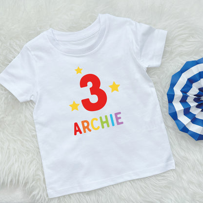 Kids Personalised Rainbow Birthday T Shirt - Lovetree Design