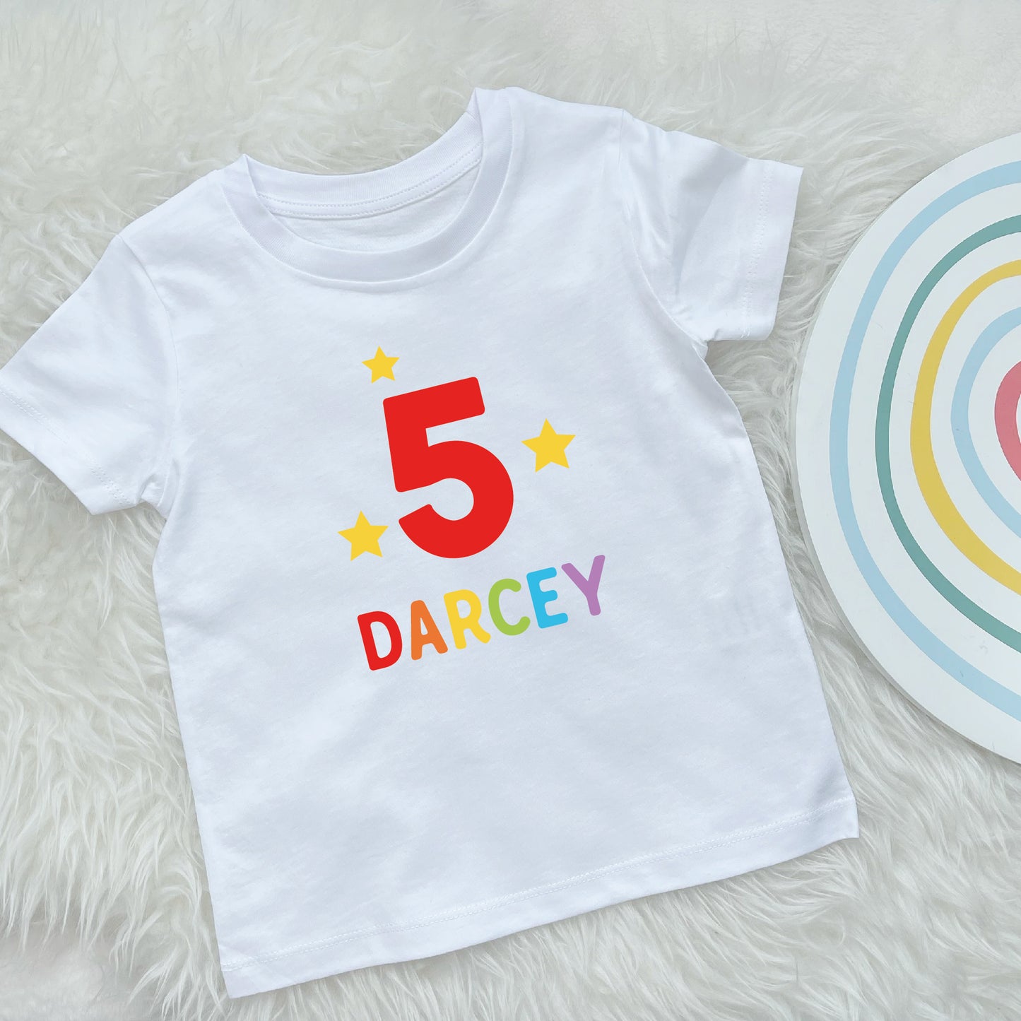 Kids Personalised Rainbow Birthday T Shirt - Lovetree Design