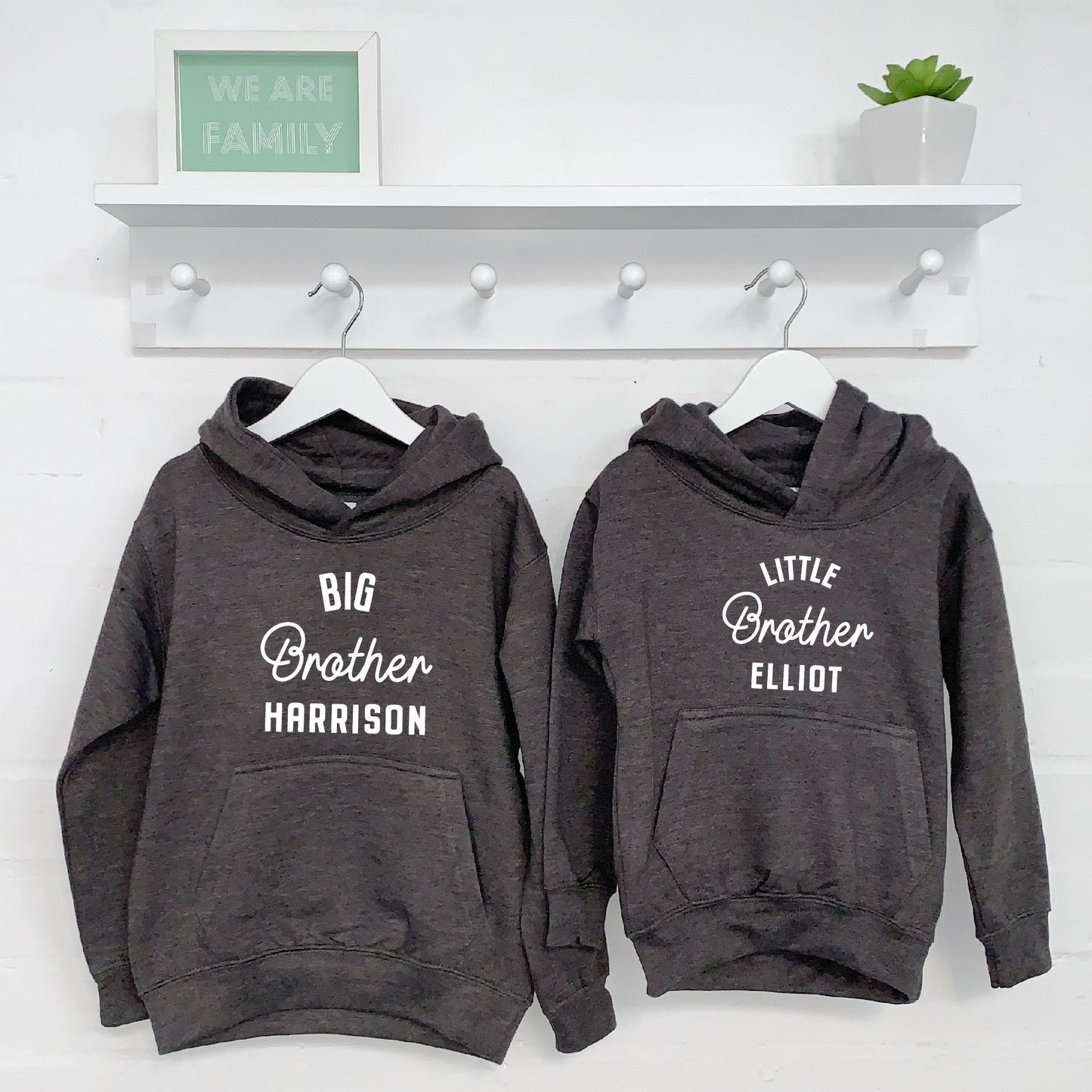 Brother Sister Matching Hoodies Set Pink And Grey - Lovetree Design