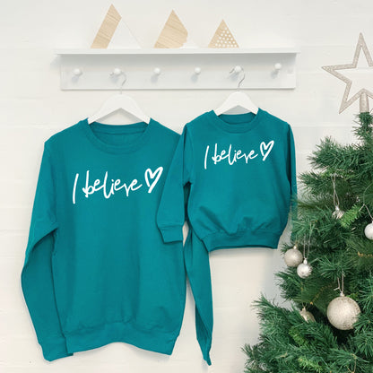 I Believe Mum And Child Christmas Jumper Set - Lovetree Design