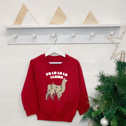 Fa La La La Llama Kids Christmas Sweatshirt - Lovetree Design