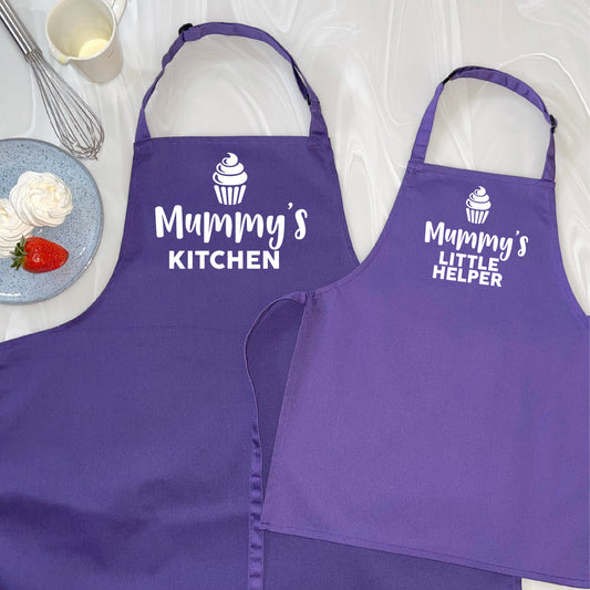 Mummy's Kitchen And Mummy's Little Helper Apron Set - Lovetree Design