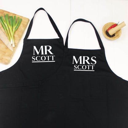 Mr And Mrs Personalised Couples Aprons - Lovetree Design