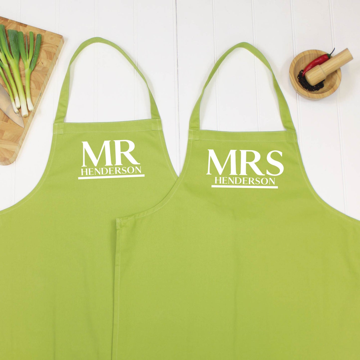 Mr And Mrs Personalised Couples Aprons - Lovetree Design