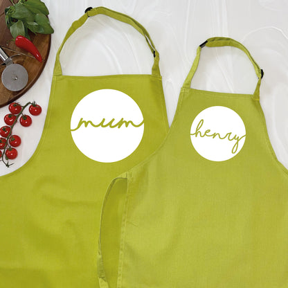 Personalised Mum And Child Circle Design Apron Set - Lovetree Design