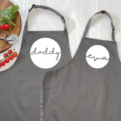 Personalised Father And Child Circle Design Apron Set - Lovetree Design