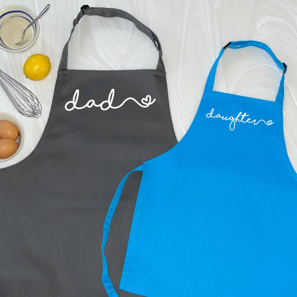 Dad And Daughter Heart Apron Set - Lovetree Design
