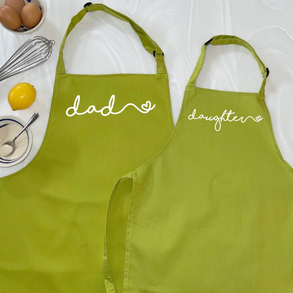 Dad And Daughter Heart Apron Set - Lovetree Design