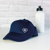 personalised kids cap with badge navy