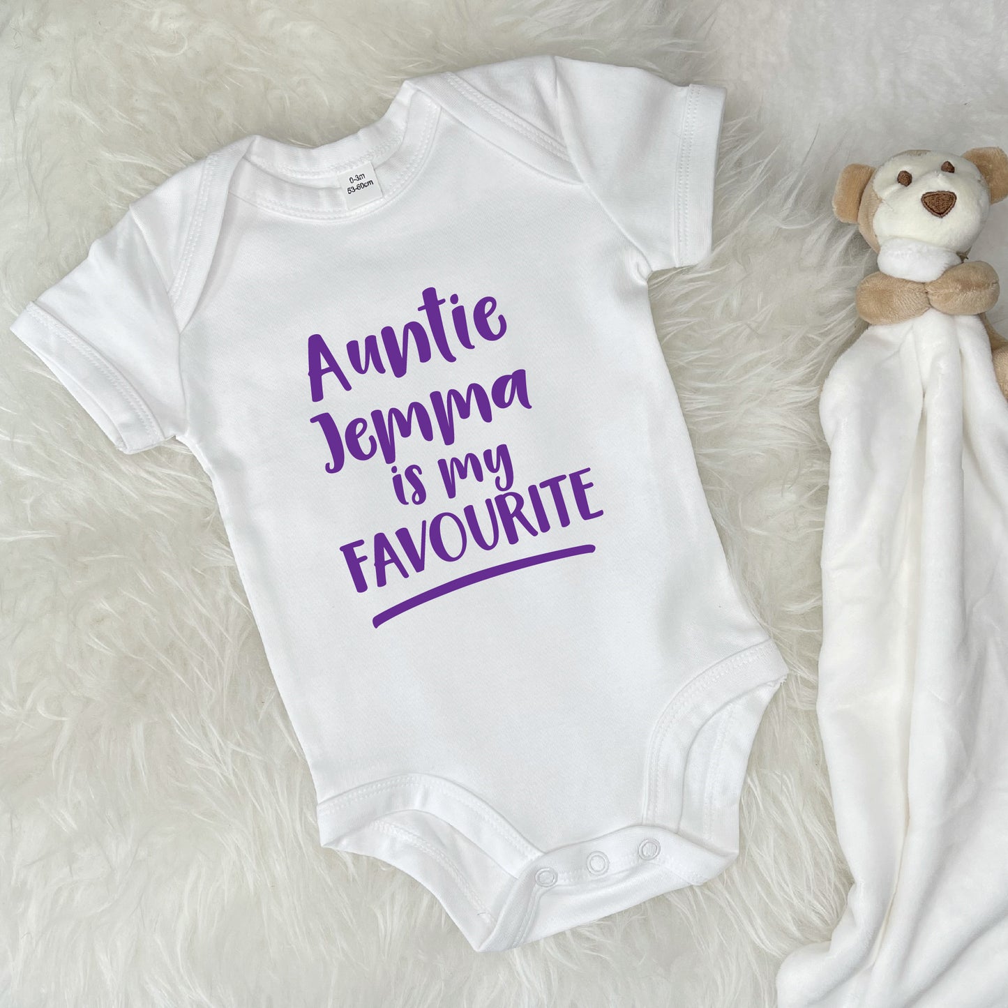 My Auntie Is My Favourite Personalised Babygrow - Lovetree Design