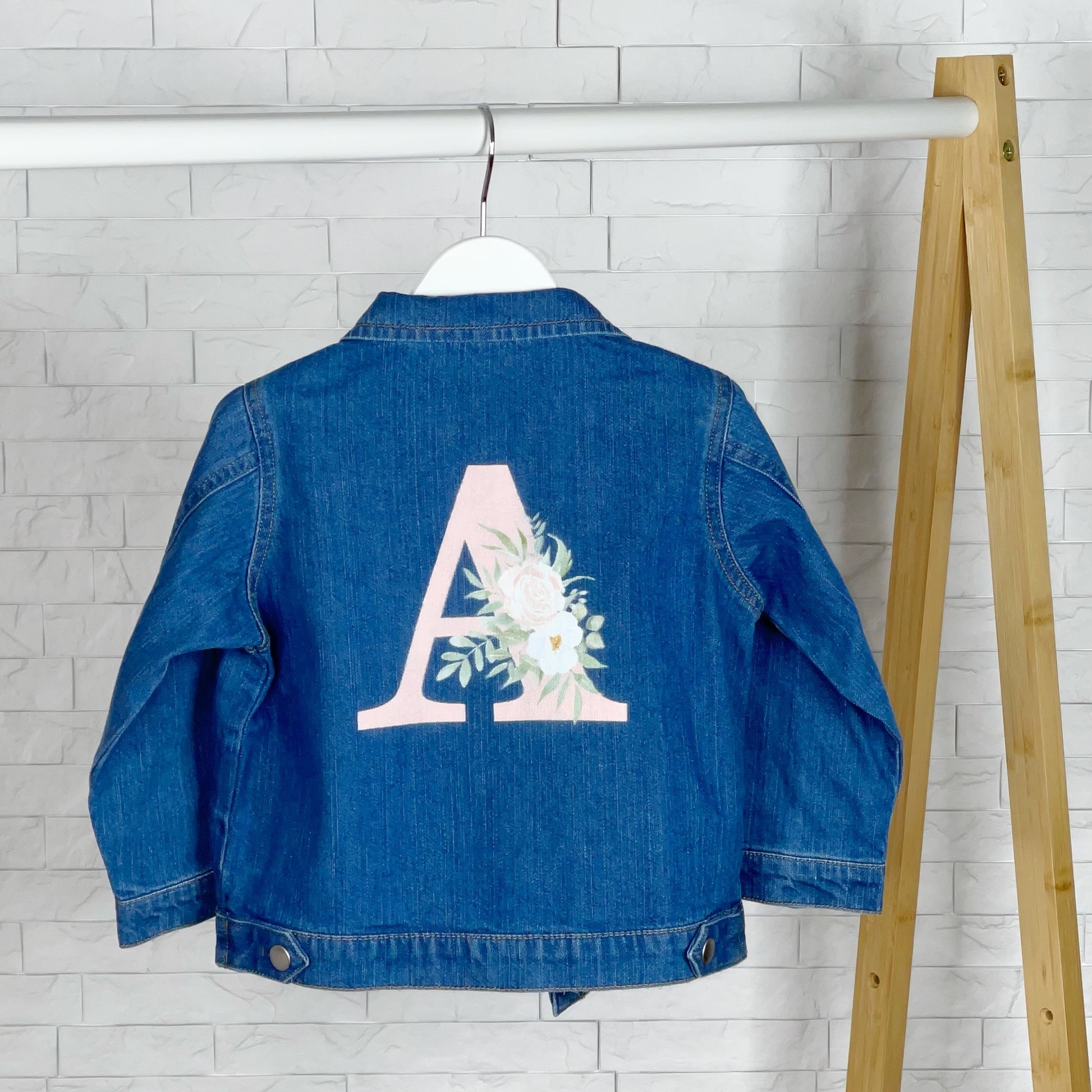 Floral Initial Personalised Denim Jacket For Girls - Lovetree Design