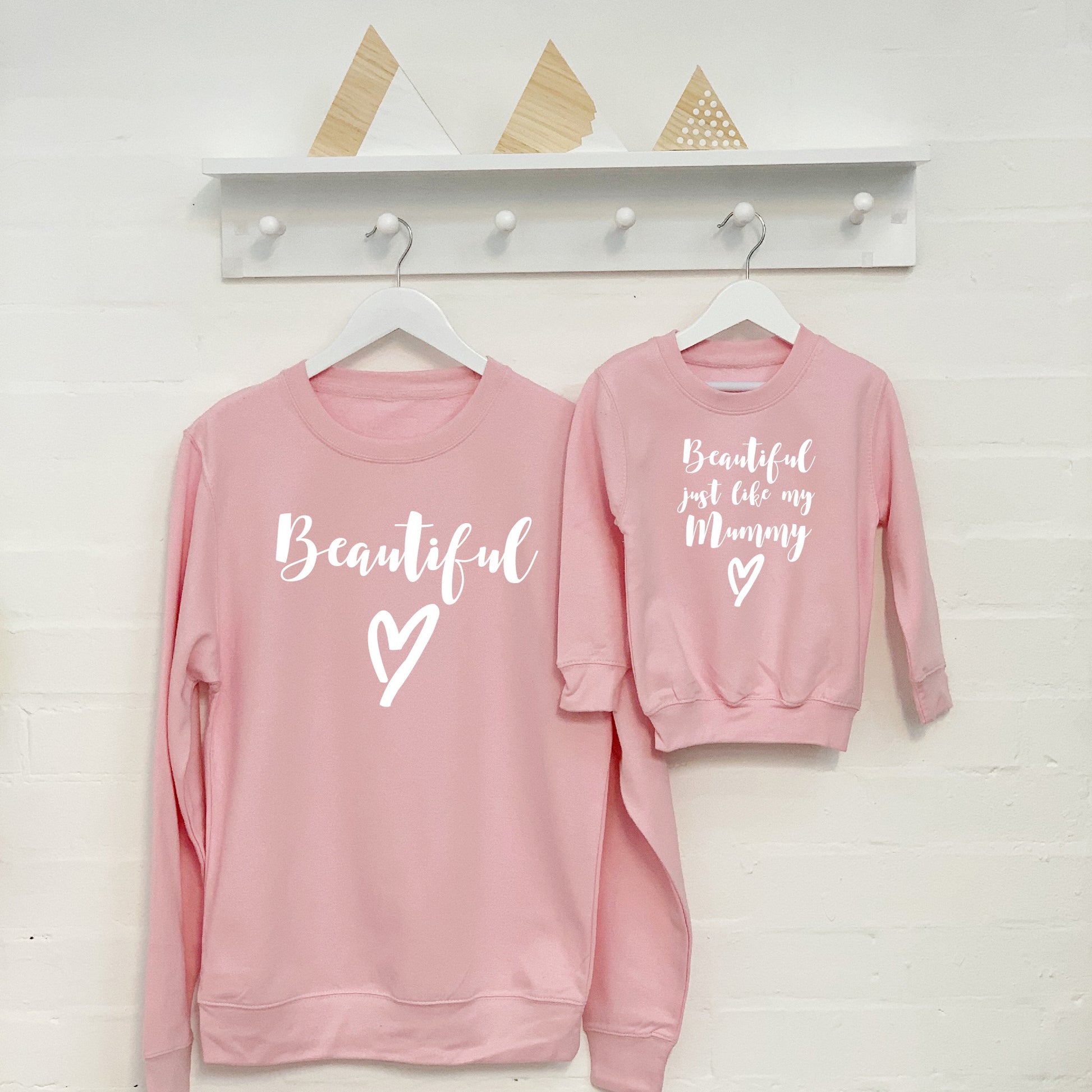 'Beautiful' Mother And Daughter Matching Sweatshirt Set - Lovetree Design