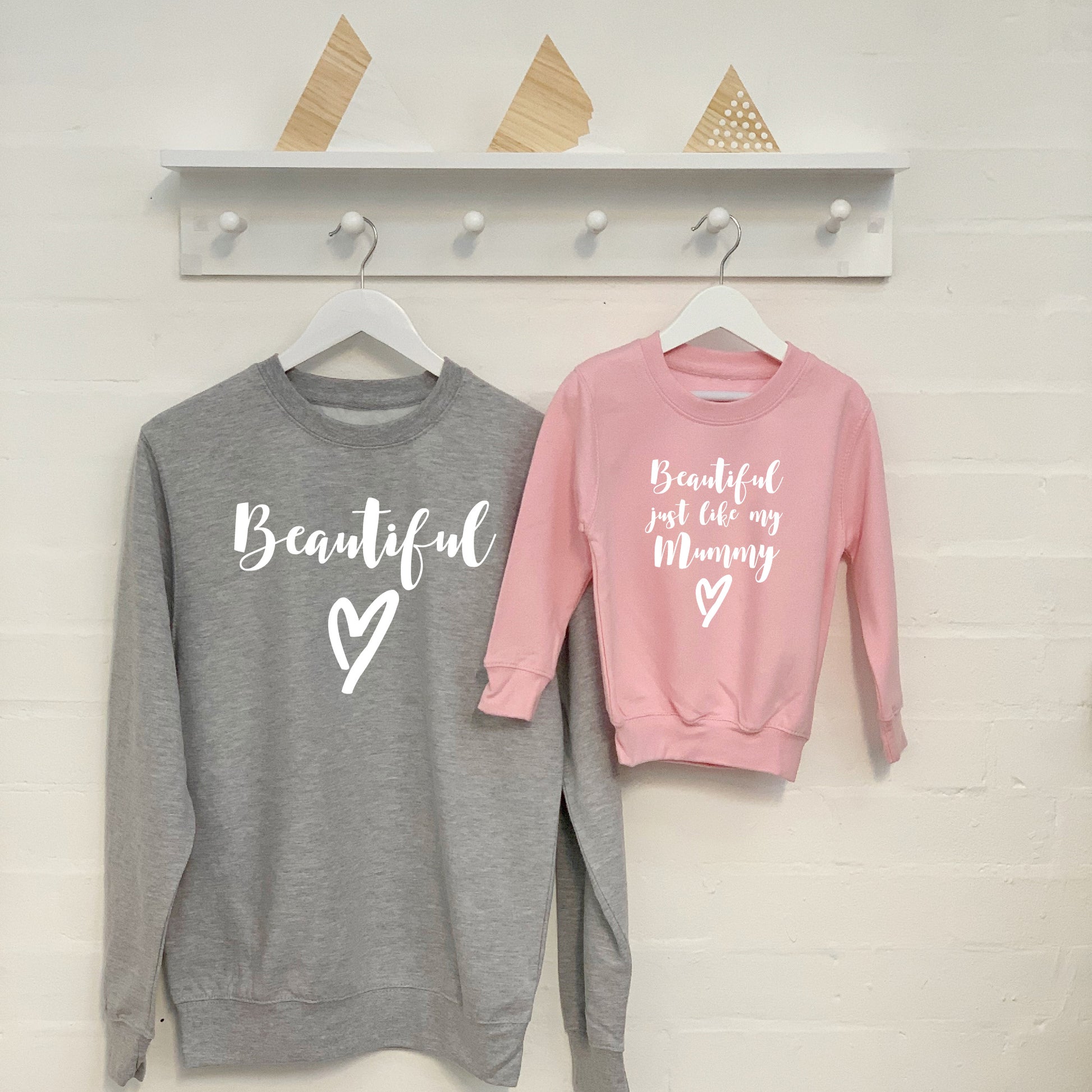 'Beautiful' Mother And Daughter Matching Sweatshirt Set - Lovetree Design