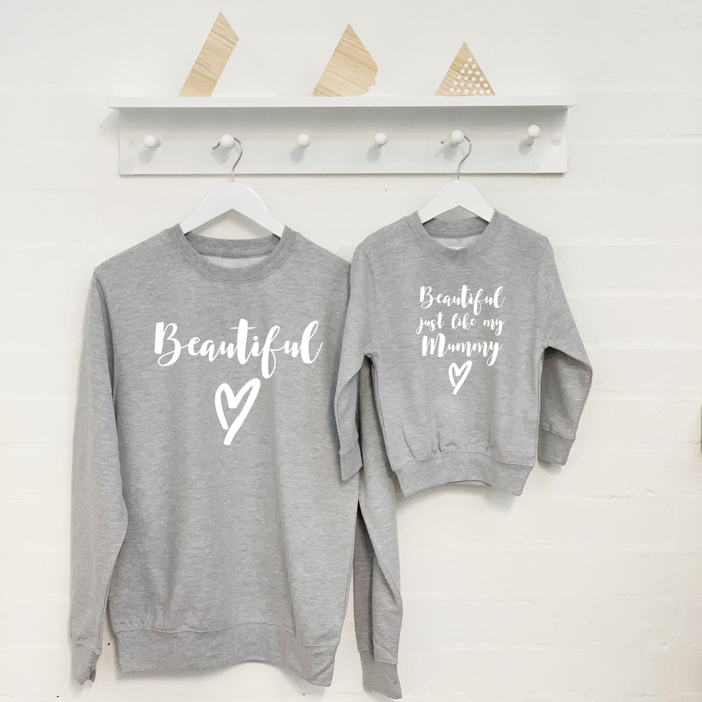 'Beautiful' Mother And Daughter Matching Sweatshirt Set - Lovetree Design