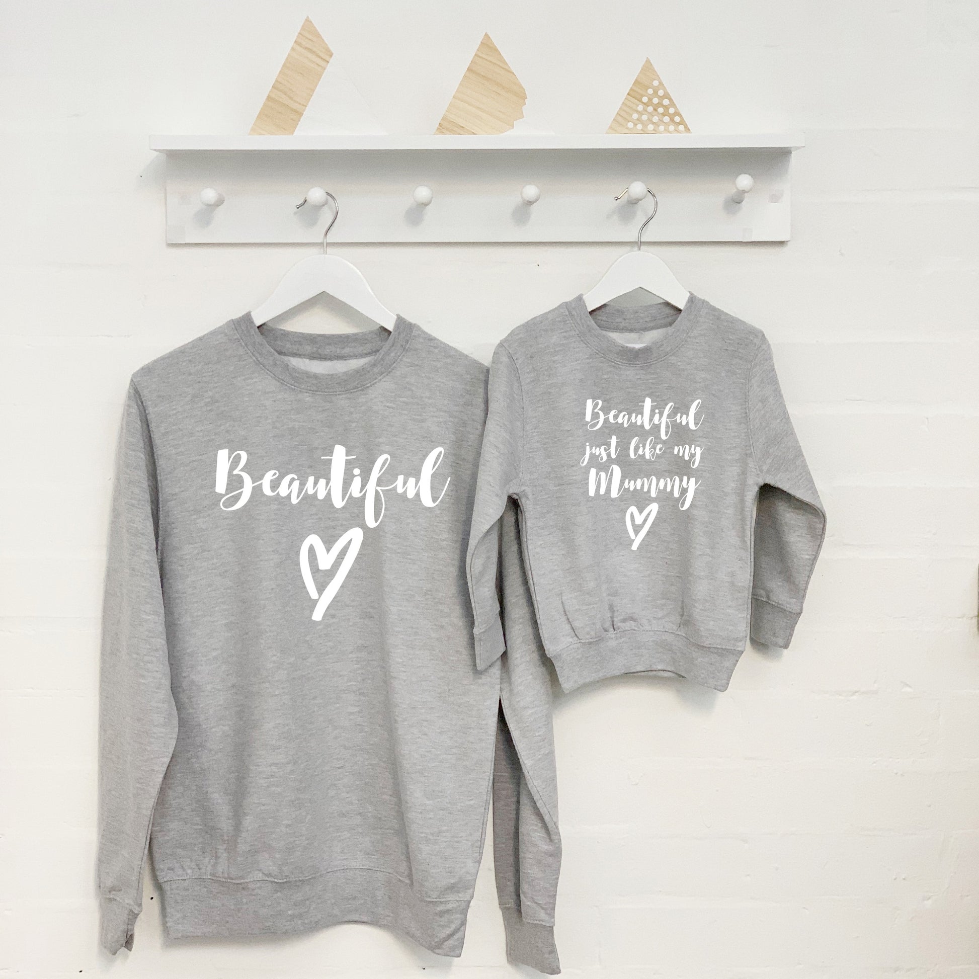 'Beautiful' Mother And Daughter Matching Sweatshirt Set - Lovetree Design