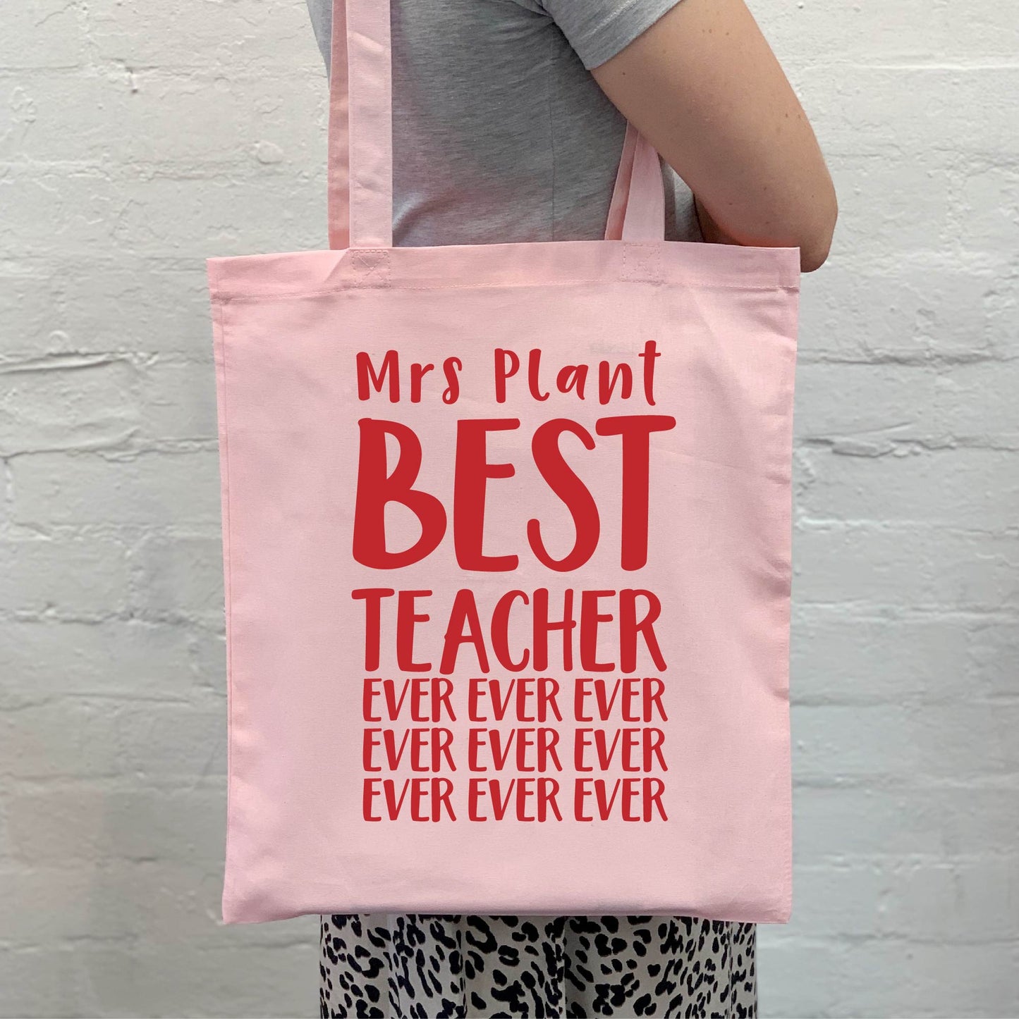 Personalised Best Teacher Ever Tote Bag - Lovetree Design