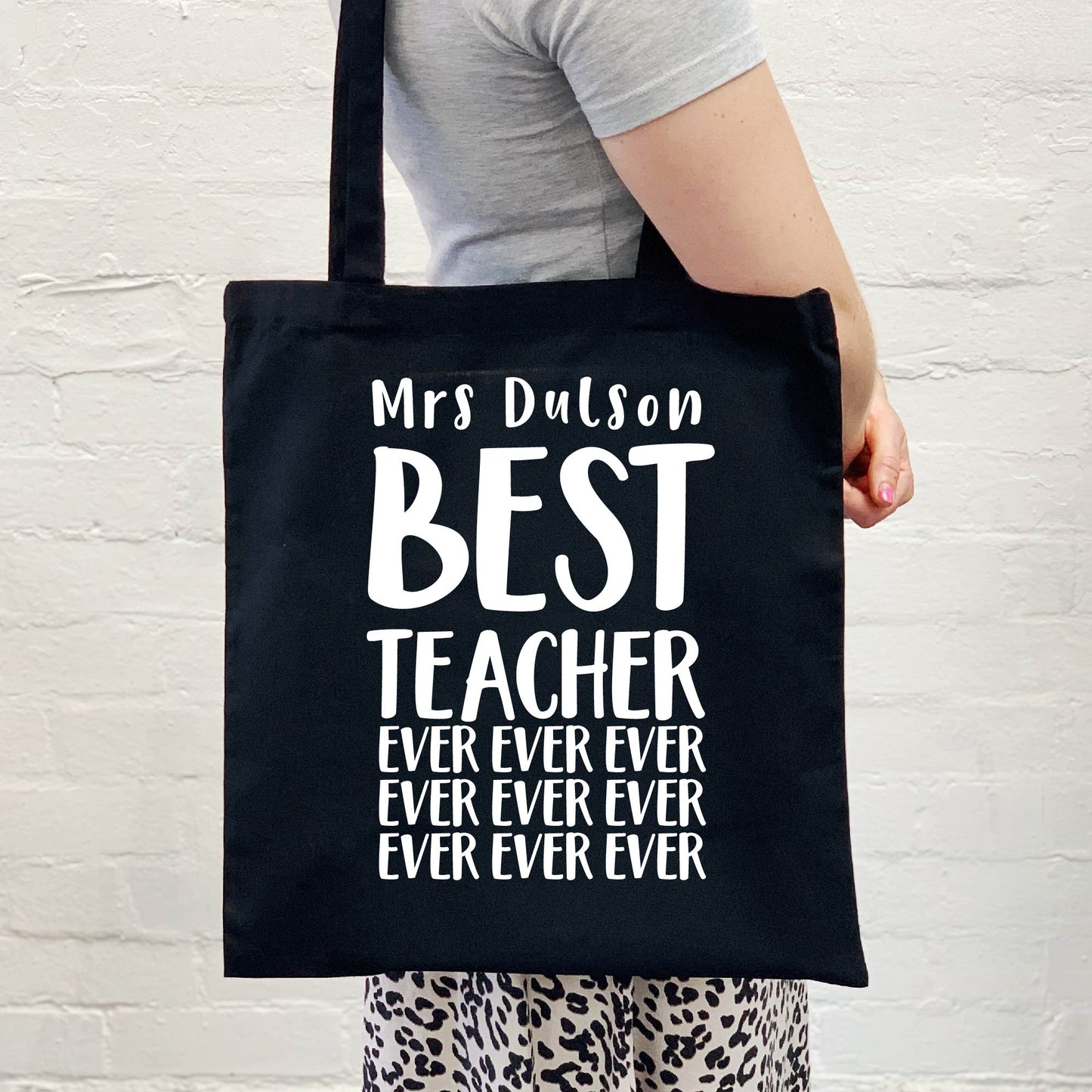 Personalised Best Teacher Ever Tote Bag - Lovetree Design