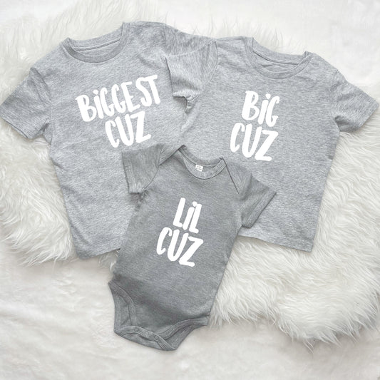 Biggest Cuz, Big Cuz And Lil Cuz Cousins T Shirt Set - Lovetree Design