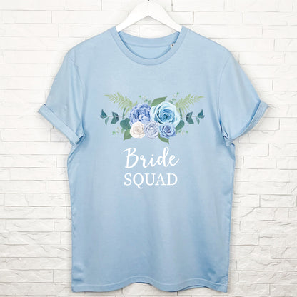 Bride To Be And Hen Blue Floral And Silver T Shirt Set - Lovetree Design