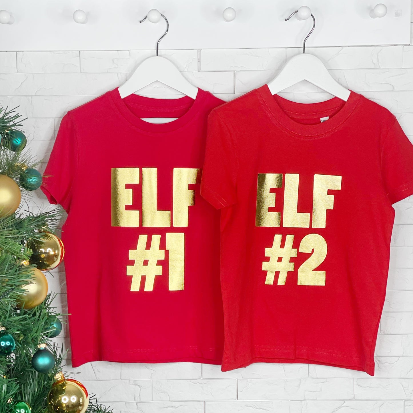 Two Little Elves Matching Kids T Shirt And Babygrow - Lovetree Design