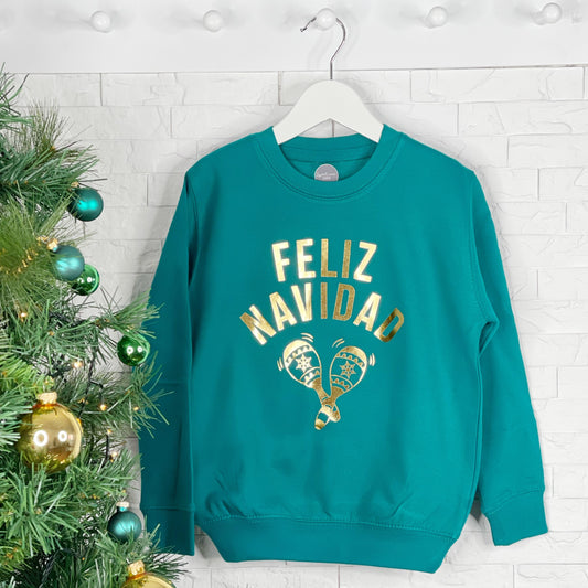 Feliz Navidad Kids Christmas Sweatshirt - Lovetree Design