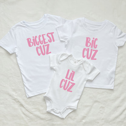 Biggest Cuz, Big Cuz And Lil Cuz Cousins T Shirt Set - Lovetree Design