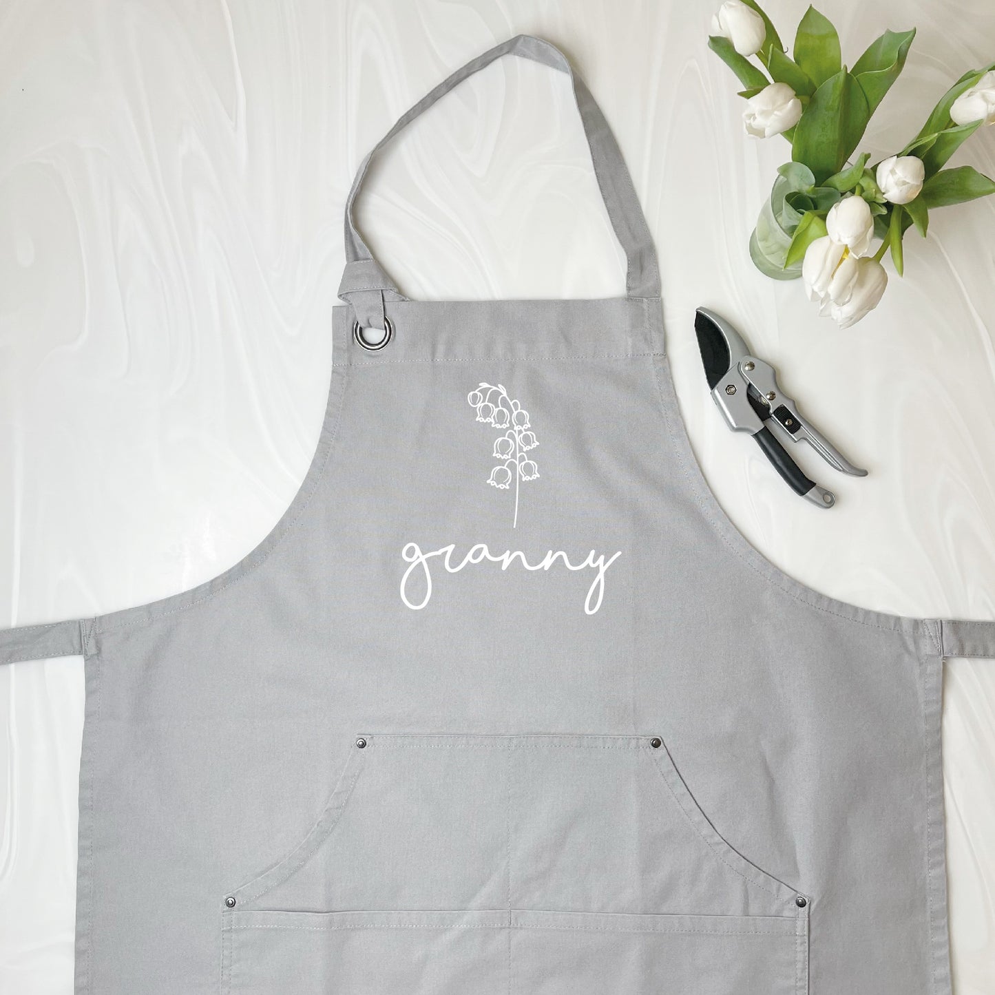 Personalised Mum Or Grandma Birth Flower Apron - Lovetree Design