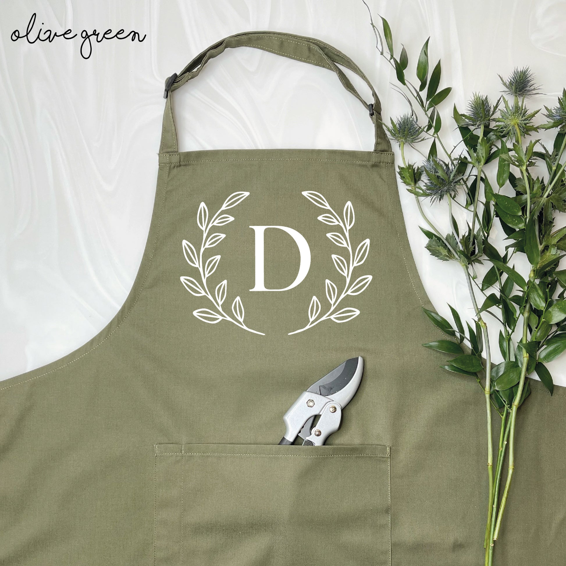 Personalised Initial Laurel Gardening Apron - Lovetree Design