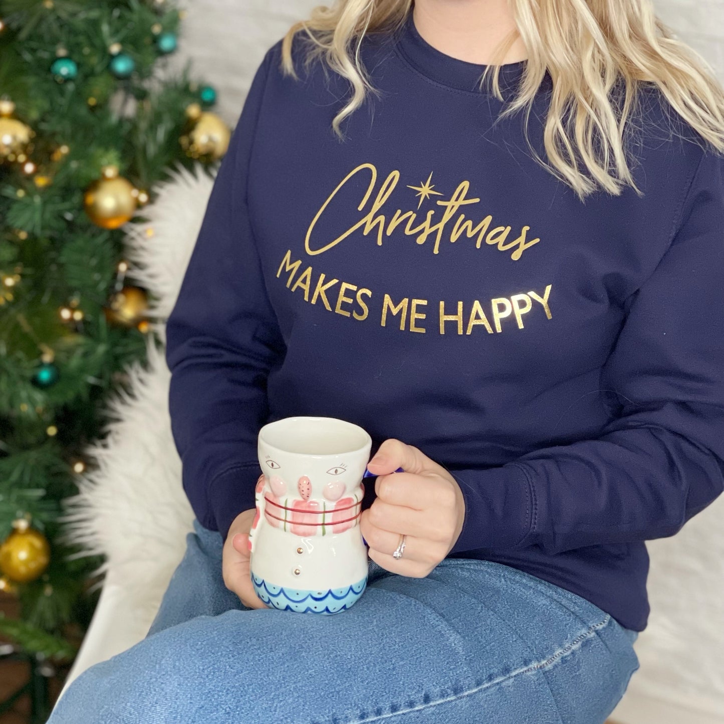 Christmas Makes Me Happy Christmas Jumper - Lovetree Design