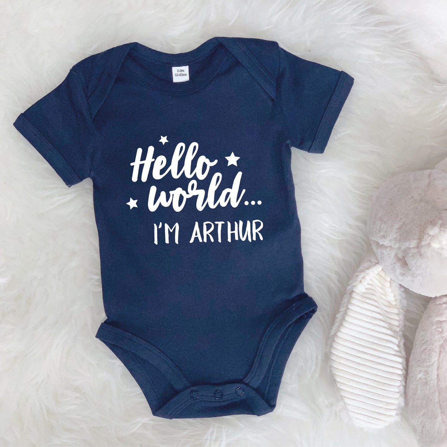 Hello World.. Personalised New Baby Babygrow - Lovetree Design