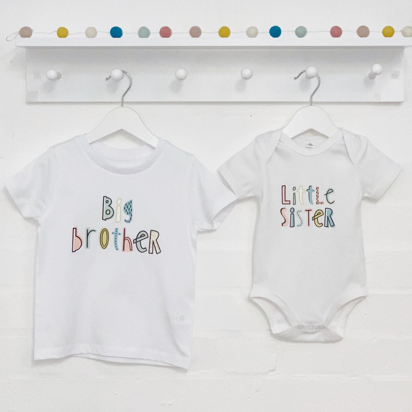 Dots And Dashes Unisex Brother Sister T Shirt Set - Lovetree Design