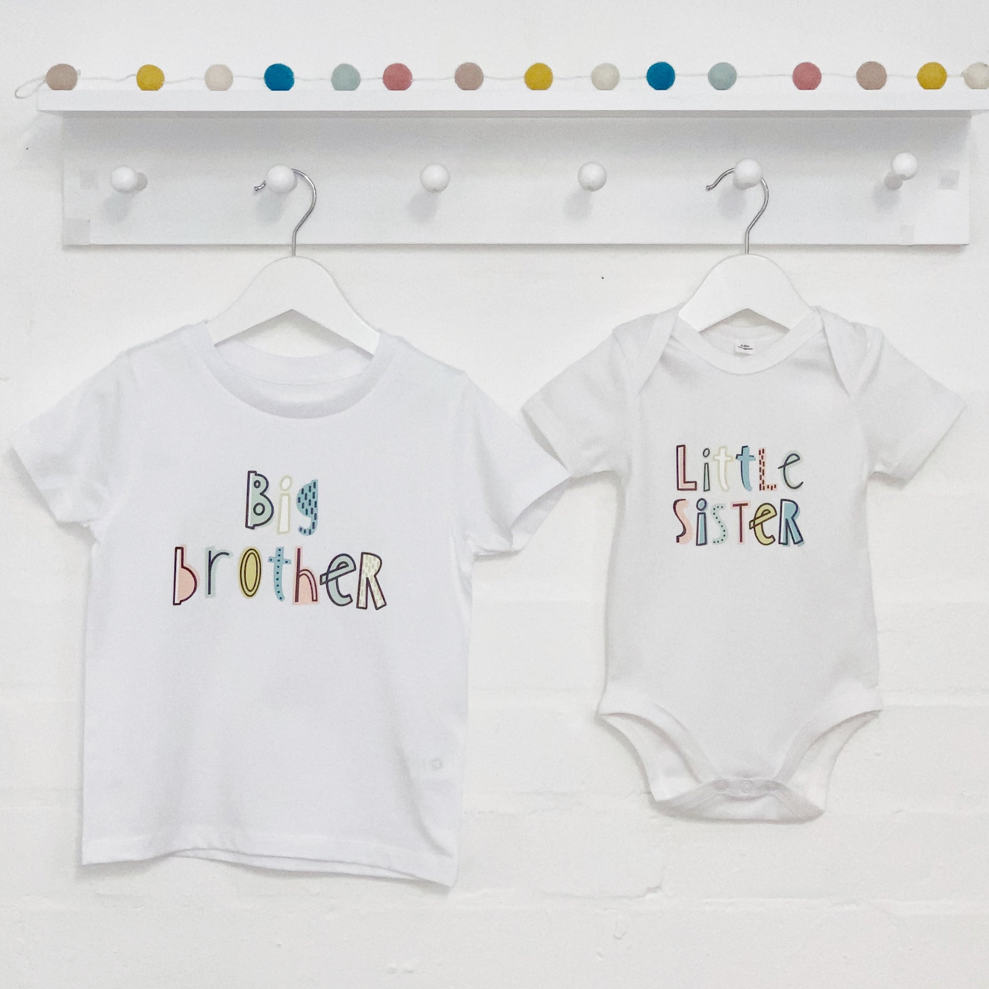 Dots And Dashes Unisex Brother Sister T Shirt Set - Lovetree Design