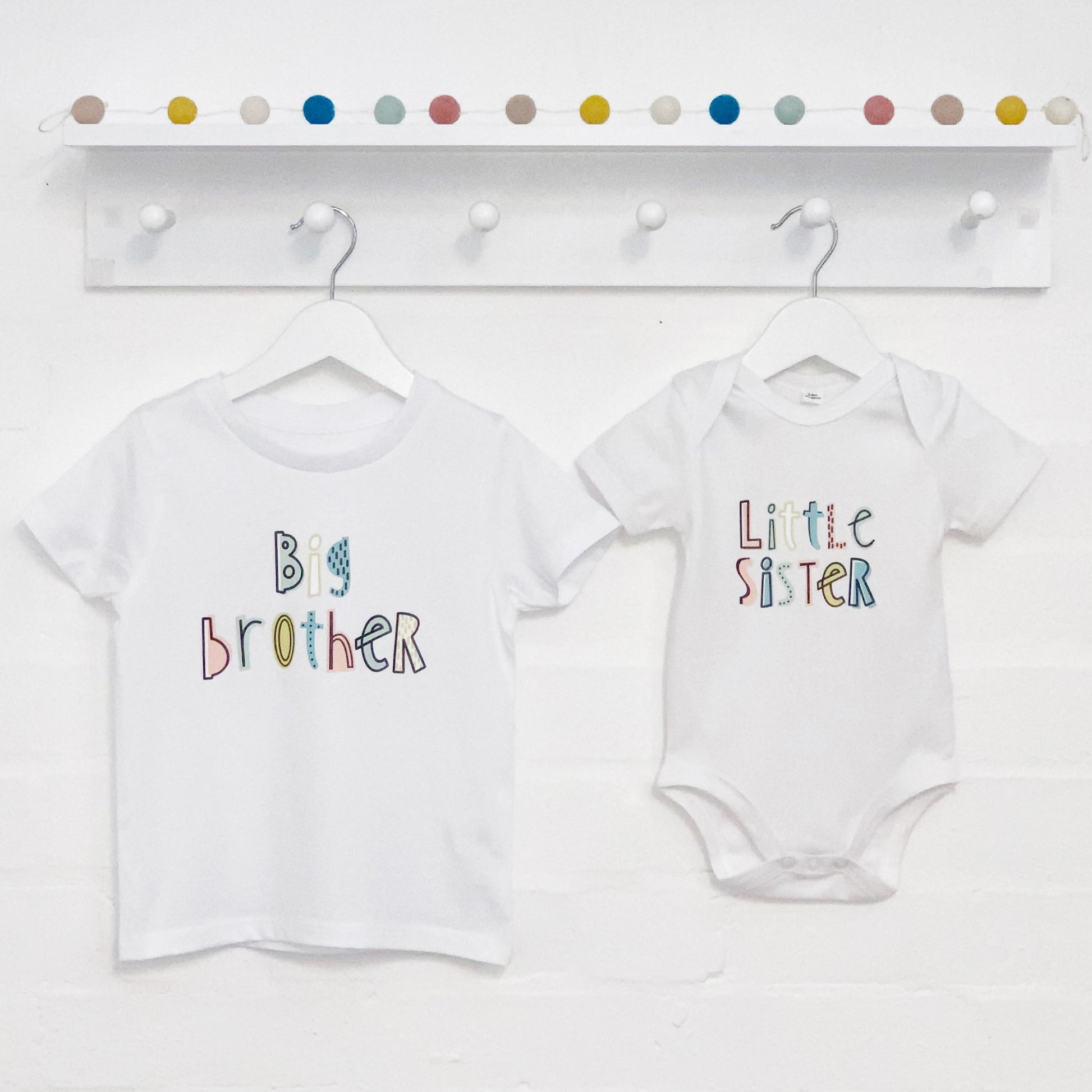 Dots And Dashes Unisex Brother Sister T Shirt Set - Lovetree Design