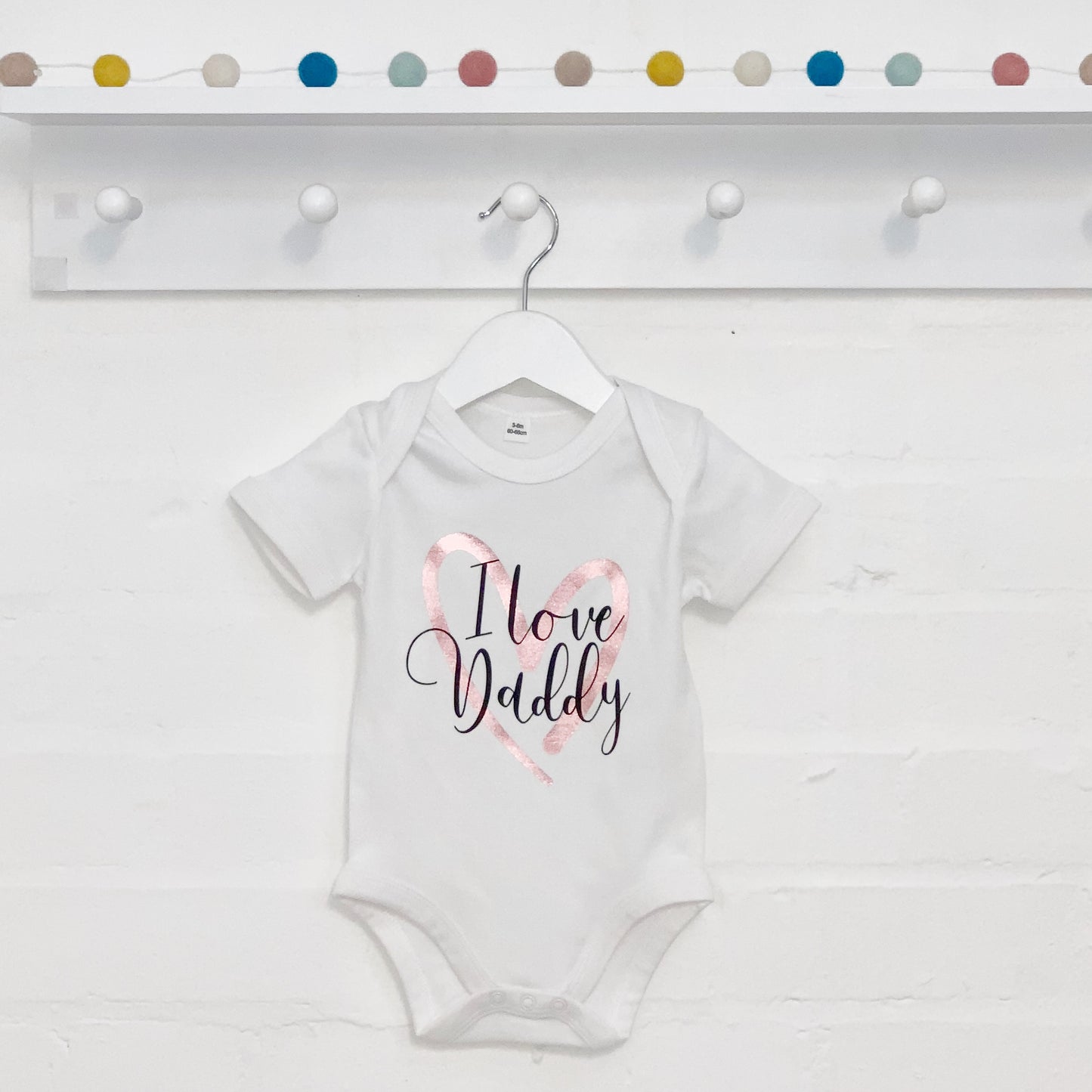 I Love My Daddy Rose Gold Heart Babygrow - Lovetree Design