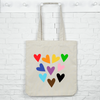 LGBT tote bag with hearts