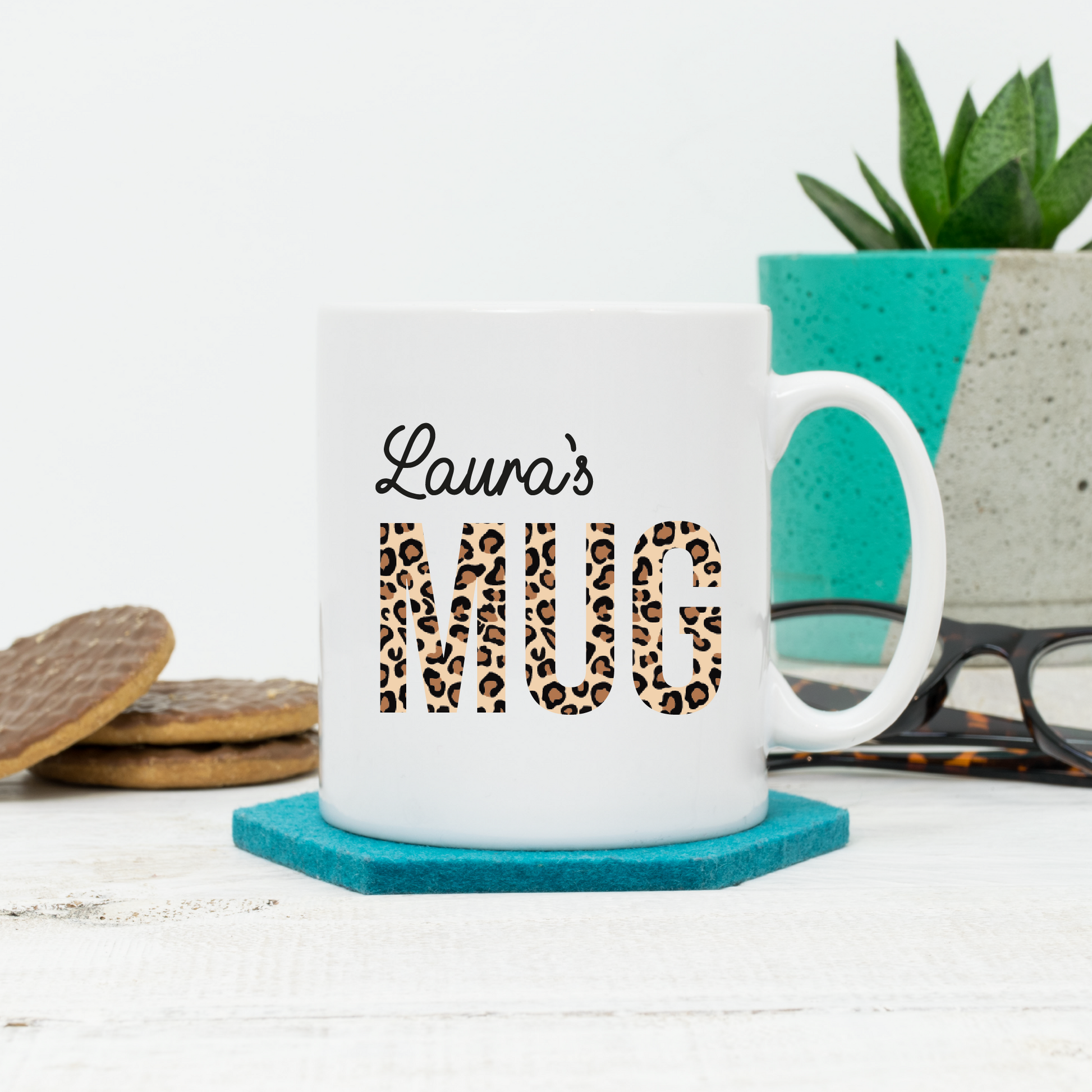 Personalised Leopard Print Friend Mug - Lovetree Design