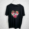Lover Flowers In Heart Black T Shirt - Lovetree Design