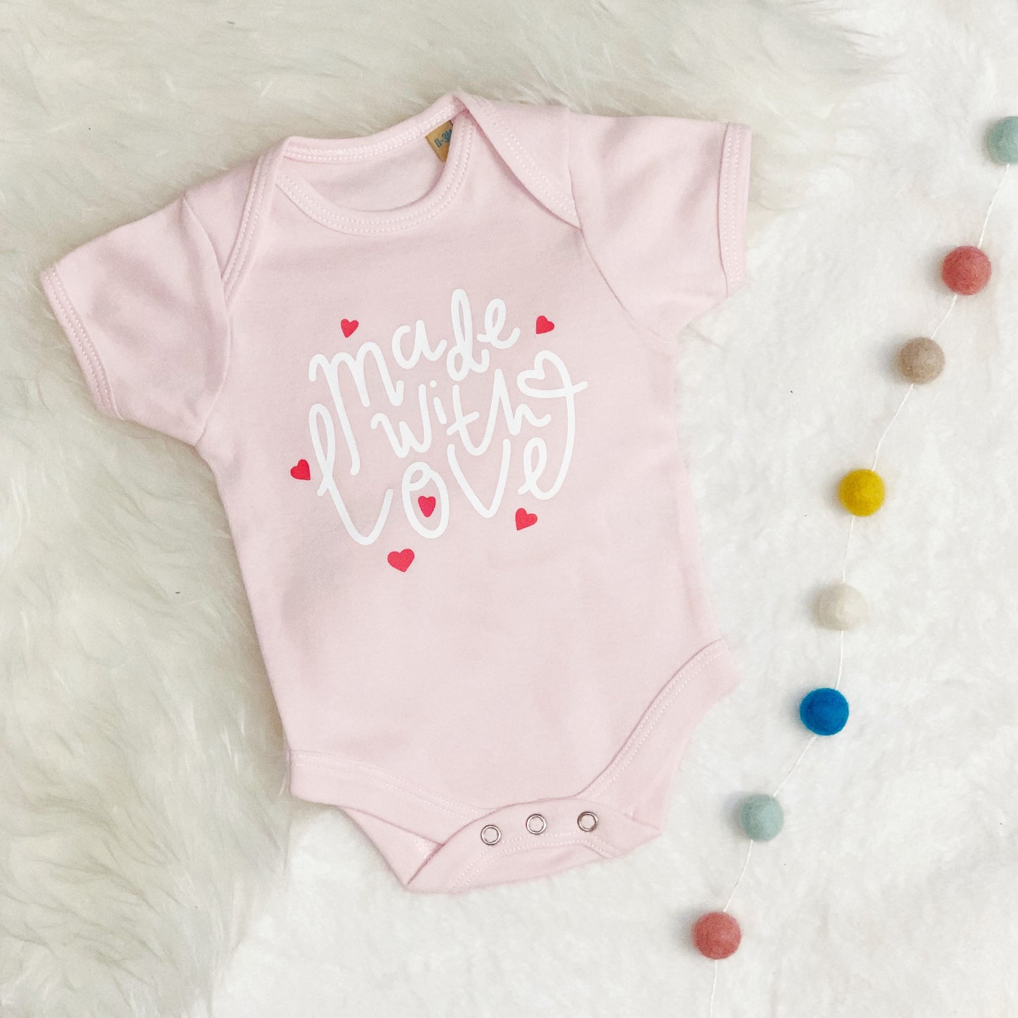 Made With Love Heart Babygrow - Lovetree Design