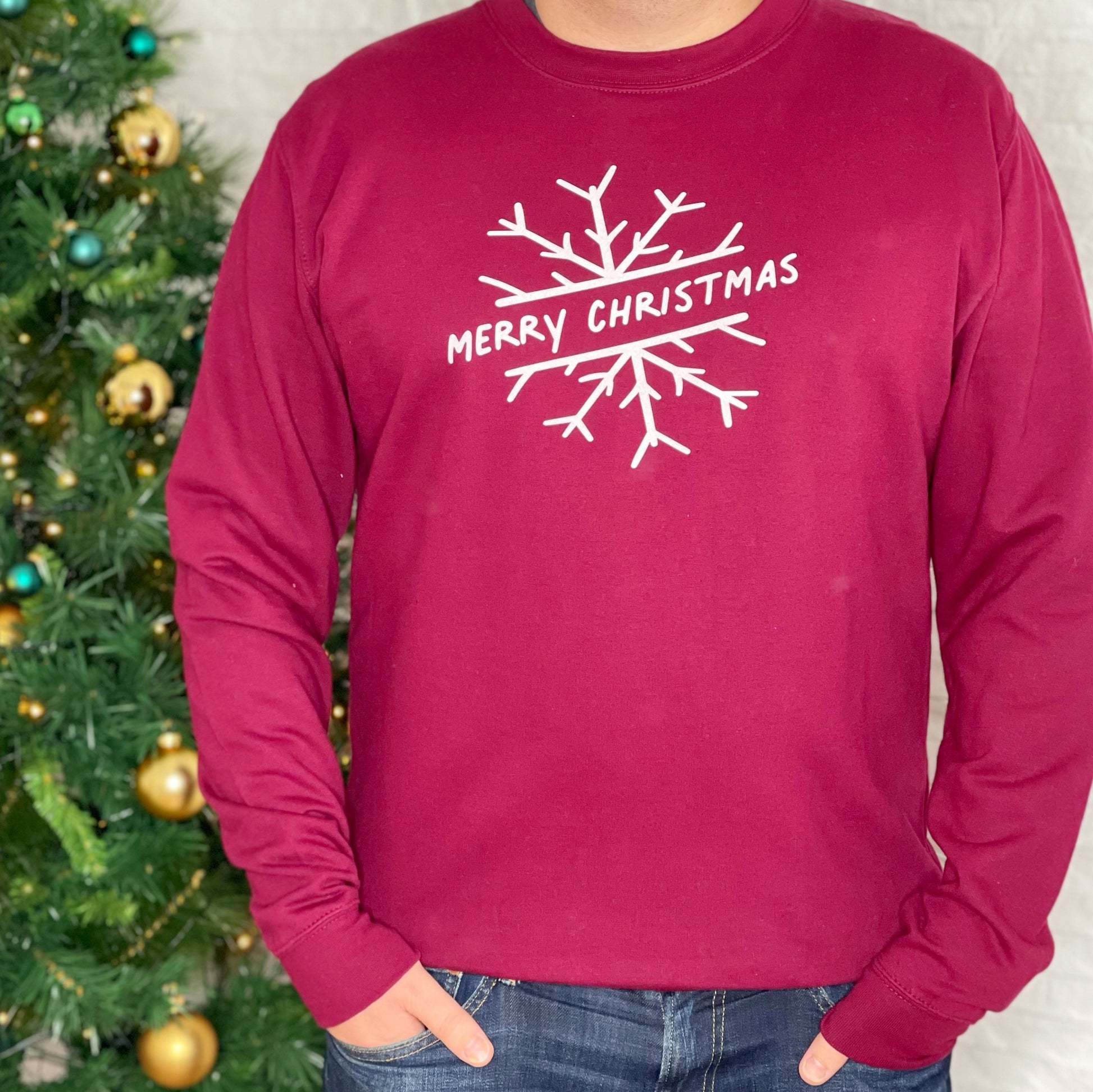 Merry Christmas Snowflake Christmas Jumper - Lovetree Design