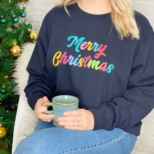 Merry Christmas Modern Brights Christmas Jumper - Lovetree Design