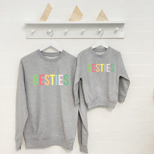 Besties Mum And Child Matching Sweatshirts Pastel - Lovetree Design