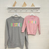 Besties Mum And Child Matching Sweatshirts Pastel - Lovetree Design