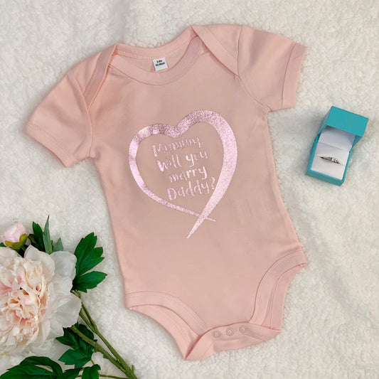 Personalised Proposal  in a heart Babygrow - Lovetree Design